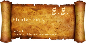 Eichler Edit névjegykártya